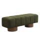 Upholstered Dining Bench For Dining Room, No-Assembly End Of Bed Entryway Bench Ottoman For Bedroom Living Room, Green Boucle Fabric, Leg 300 LBS Weight Capacity