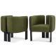 Dining Chairs Set Of 2, Modern Stylish Seating With Black Rubber Wood Frame And Olive Green Boucle Fabric, 300lbs Capacity, For Dining Area, Living Space