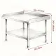 Sleek Metal Work Table With Easy To Clean And Adjustable Shelves For Kitchen