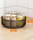 Kitchen Shelf Floor-standing Rotating Spice Rack Carbon Steel
