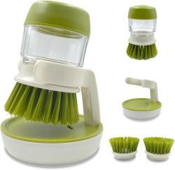 Soap Dispenser Dish Brush Palm Brush Scrub Brush Equipped With Storage Bracket And Drainage Base,Easy To Clean Kitchen Utensils And Sink,  For Cleaning Pan, Pot, Sink