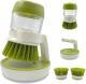 Soap Dispenser Dish Brush Palm Brush Scrub Brush Equipped With Storage Bracket And Drainage Base,Easy To Clean Kitchen Utensils And Sink,  For Cleaning Pan, Pot, Sink