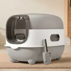 High-Capacity Enclosed Cat Litter Box & Odor-Lock, Scratch-Resistant, Ideal For US Households