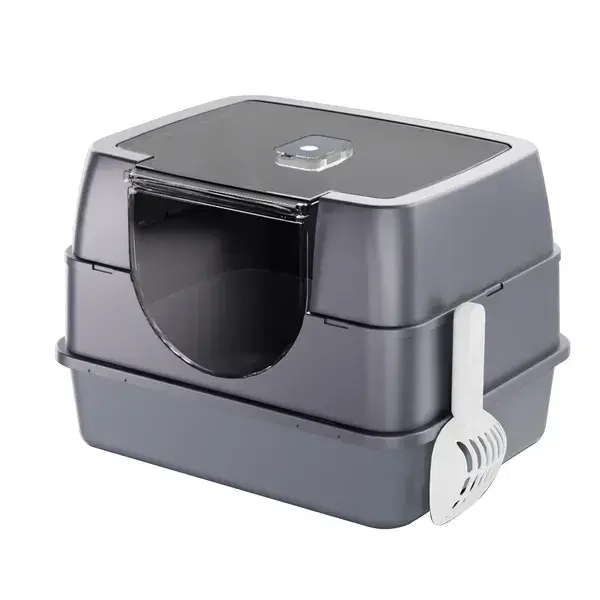Enclosed Cat Litter Box, Orange - Odor-Locking, Spacious For Large Cats, A Must-Have For Cat Parents