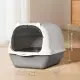 2026 Top Rated Fully Enclosed Cat Litter Box, Gray - Odor-Locking, Portable With Scoop & Litter Mat