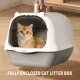 2026 Top Rated Fully Enclosed Cat Litter Box, Gray - Odor-Locking, Portable With Scoop & Litter Mat
