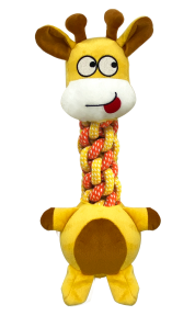 Pet sound toy-giraffe model-crystal velvet + hemp rope-1 piece - Option1