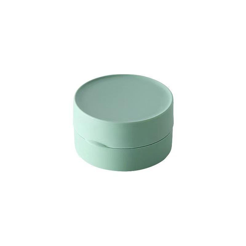 Portable Soap Box with Cover-Round Green-Small-1 pcs - Option1