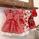 Pet Clothes Flounced Sleeve Three Colors Dress