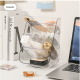 Desktop stationery storage box-cream white-PET+PS-1 piece - Option1