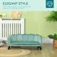 Pearl Design Pet Sofa for Medium and Large Sized Dogs, Pet Bed with Cushion and Solid Wood Legs, Green