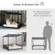 Wicker Dog House Raised Rattan Puppy Bed Cat Shelter for Indoor Outdoor Garden Patio Pet Sofa with Removable Cushion for Medium Sized Pet Brown
