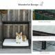 Wicker Dog House Raised Rattan Puppy Bed Cat Shelter for Indoor Outdoor Garden Patio Pet Sofa with Removable Cushion for Medium Sized Pet Brown