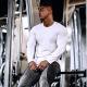Back Vertical Letter Sports T-shirt Fitness Long Sleeve