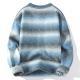 Mens Gradient-Color Loose-fit Knitted Sweater