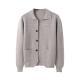 Pure Wool Knitted Cardigan With A Lapel And Buttons