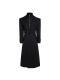 Mens Black Stand-Up Collar Quilted Thickened Faux Suede Wool Coat