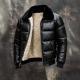 Motorcycle Leather Jacket With A Sheepskin Lapel