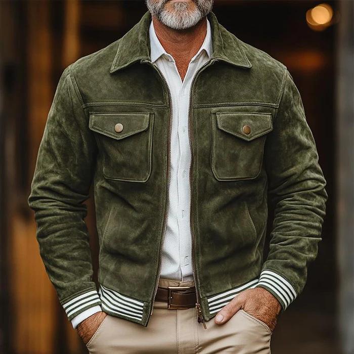 Retro Suede Jacket For Men From Europe And The US