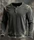 Mens Digital Printed Three Button Long Sleeved Sweatshirt