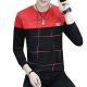 Mens Round-Neck Colorblock Stripe Long-Sleeve Sweatshirt