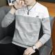 Mens Round-Neck Colorblock Stripe Long-Sleeve Sweatshirt