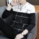 Mens Round-Neck Colorblock Stripe Long-Sleeve Sweatshirt