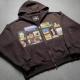 Printed Hooded Cardigan Zip-Up Sweatshirt