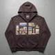 Printed Hooded Cardigan Zip-Up Sweatshirt