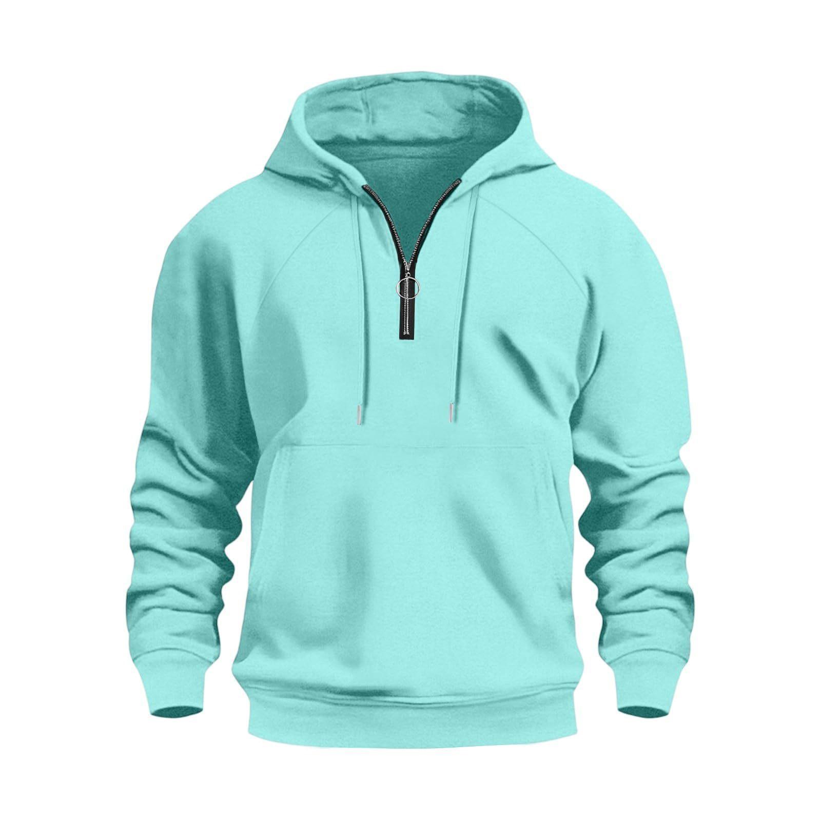 Mens Casual Sports Half-Zip Hoodie
