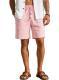 Mens Loose-Fit Solid-Color Cotton-Linen Shorts