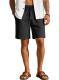 Mens Loose-Fit Solid-Color Cotton-Linen Shorts