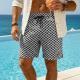 Mens Letter-pattern Jacquard Mid-rise Athletic Loose-fitting Shorts