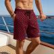 Mens Letter-pattern Jacquard Mid-rise Athletic Loose-fitting Shorts