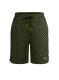 Mens Letter-pattern Jacquard Mid-rise Athletic Loose-fitting Shorts