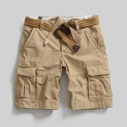 Mens Multi-Pocket Pants Loose-Fit Casual Cropped Trousers