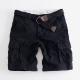 Mens Multi-Pocket Pants Loose-Fit Casual Cropped Trousers