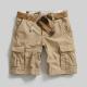 Mens Multi-Pocket Pants Loose-Fit Casual Cropped Trousers