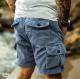 Summer Casual Corduroy Loose-fit Stretch-waist Multi-pocket Pants