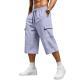 Mens Drawstring Capri-length Sports And Casual Wide Shorts