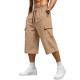 Mens Drawstring Capri-length Sports And Casual Wide Shorts