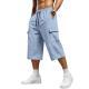 Mens Drawstring Capri-length Sports And Casual Wide Shorts