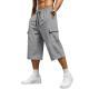 Mens Drawstring Capri-length Sports And Casual Wide Shorts