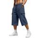 Mens Drawstring Capri-length Sports And Casual Wide Shorts