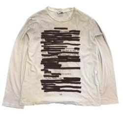 Mens Crew-Neck Printed Long-Sleeve T-Shirt Top