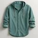 Mens Fashion Hooded Cotton-Linen Casual Long-Sleeve