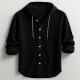 Mens Fashion Hooded Cotton-Linen Casual Long-Sleeve