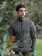 Gray Shell Quick-Dry Half-Zip Mens Outdoor Wool Long-Sleeve