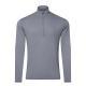 Gray Shell Quick-Dry Half-Zip Mens Outdoor Wool Long-Sleeve