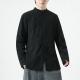 Mens Fashion Cotton-Linen Long-Sleeve Shirt Top